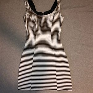 Black and White striped bodycon dress